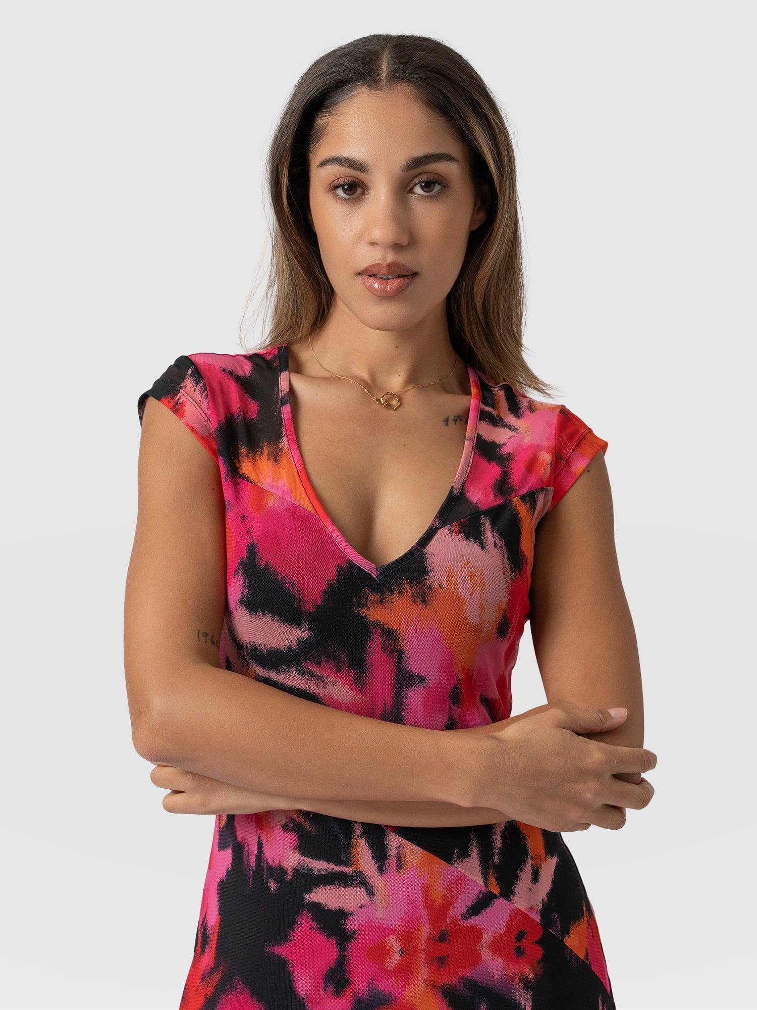 Poppy Mesh Dress Black Soft Focus - Women's Dresses | Saint + Sofia® EU